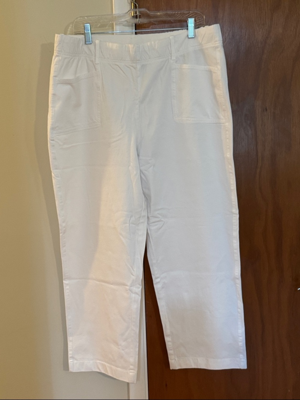 AnyBody White Elastic Waist Pull-On Pants